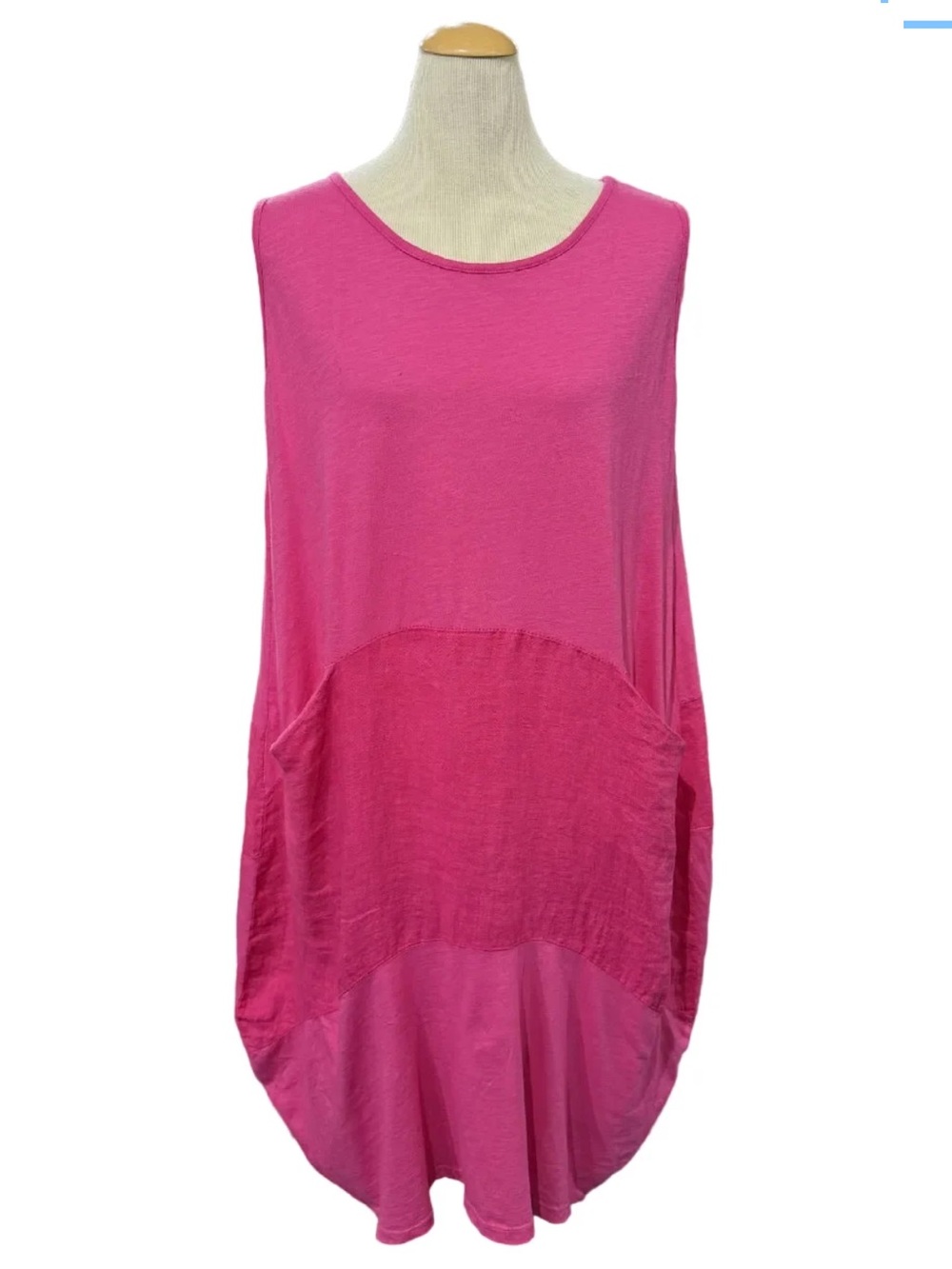 Liabella Italian Linen/Cotton Lagenlook Saga Dress in Fuschia Large